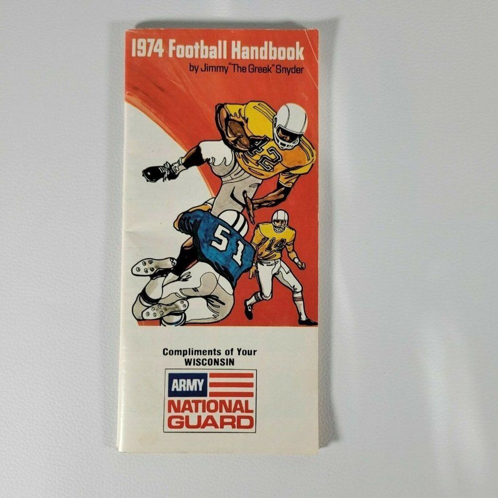 1974 Football Handbook - Jimmy Snyder Wisconsin National Guard Army GB Packers